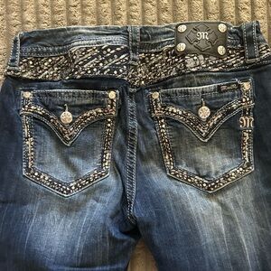 Miss Me Women's Dark Blue Embellished Boot Cut Jeans
